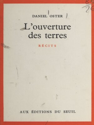 cover image of L'ouverture des terres